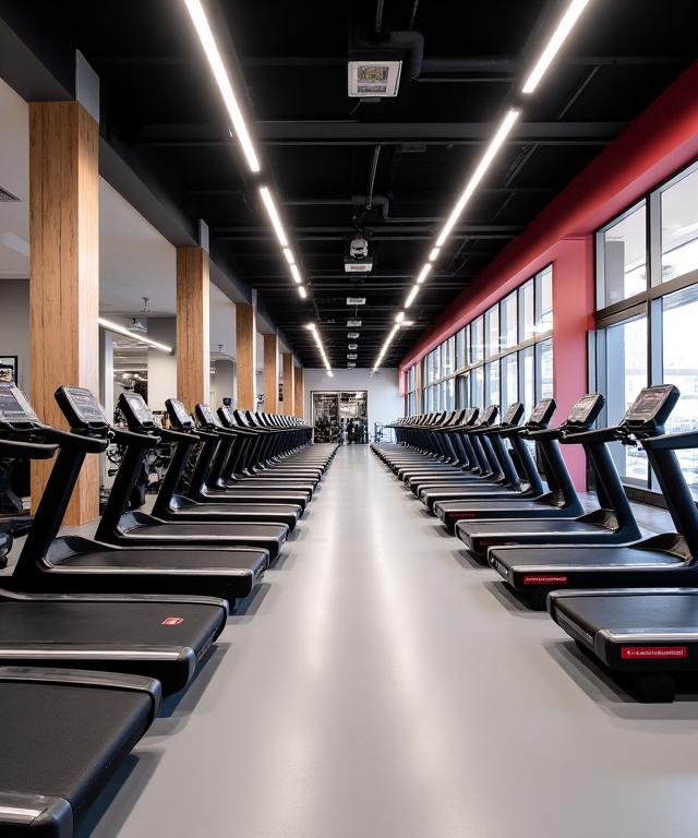 Interni moderni e attrezzati della palestra Colosseum Physique.